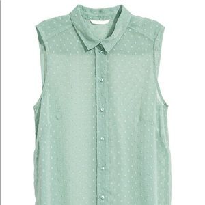 H&M mint button up shirt